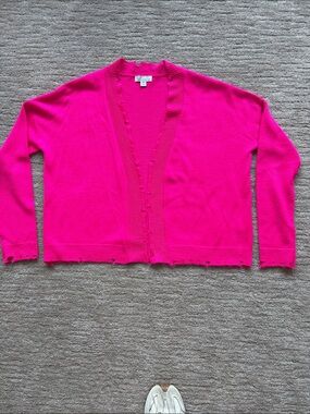 Allison Joy Vibrant Hot Pink Open-Front Cardigan